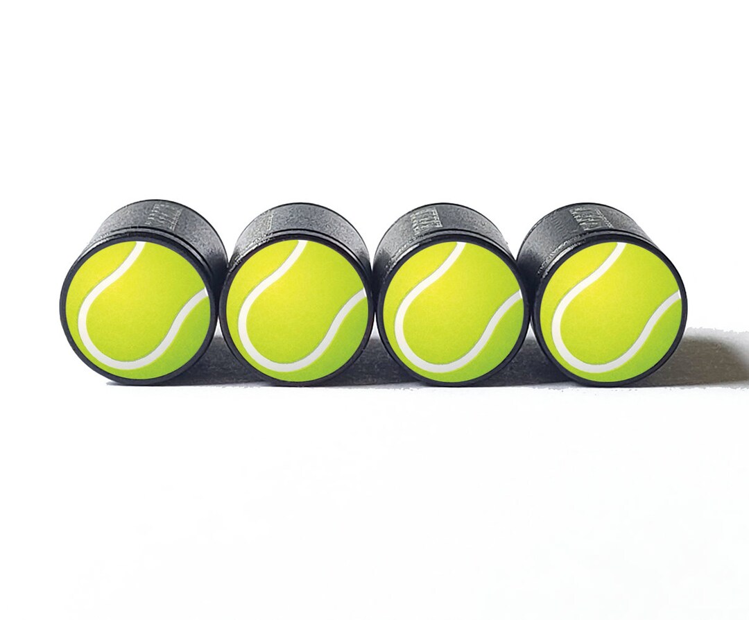 Tennis Ball Emoji Tire Valve Stem Caps Black Aluminum Set Etsy