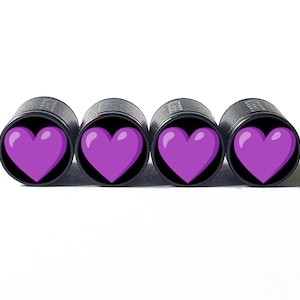 Purple Heart ventieldopjes - zwart aluminium - set van vier