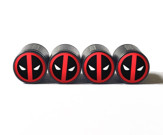 Details about   Deadpool Tire Valve Stem Caps Aluminum Set of Four Black