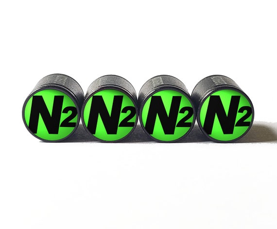 Buy Green With Black N2 Letters Nitrogen Tire Valve Stem Caps