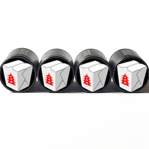 Takeout Box Reifenventilkappen - Schwarzes Aluminium - 4er Set