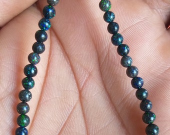 50% Sale Beautiful Natural  AUSTRALIAN Black Matrix opal smooth Round 1 stand 6-8 mm 8 inch , Lowest Prices and Best Quality