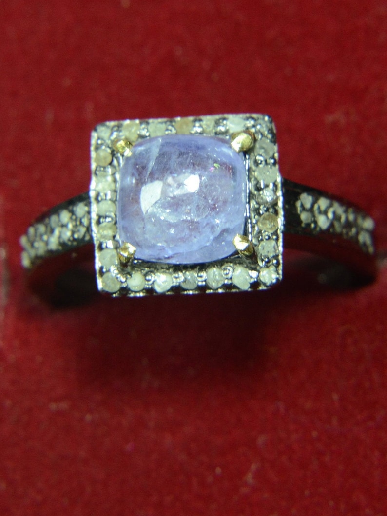 50/% Sale92.5 Sterling Silver Brazilian Kynite Diamond Jewelry Genuine Original Natural Victorian
