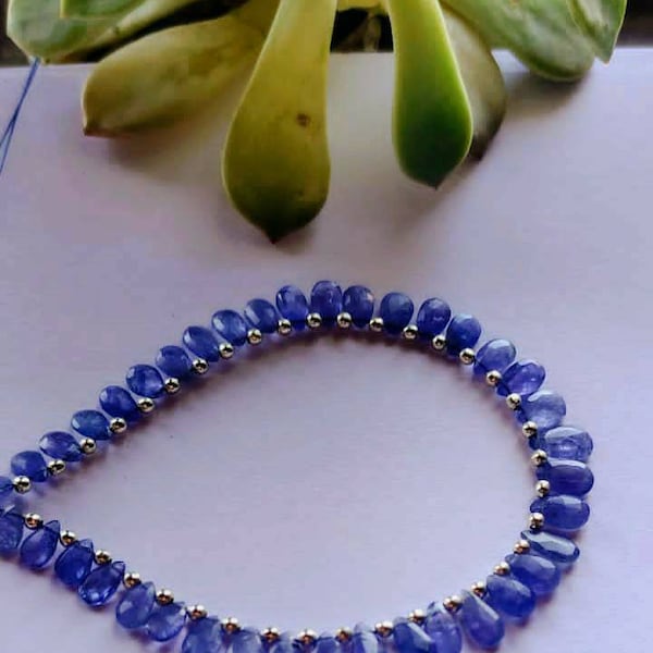 100% Beautiful Natural Genuine Blue Tanzanite goutte de larme Perles de poire facettées 6-8 mm 4-18 pouces 1 brin de long, prix de gros les plus bas et meilleur