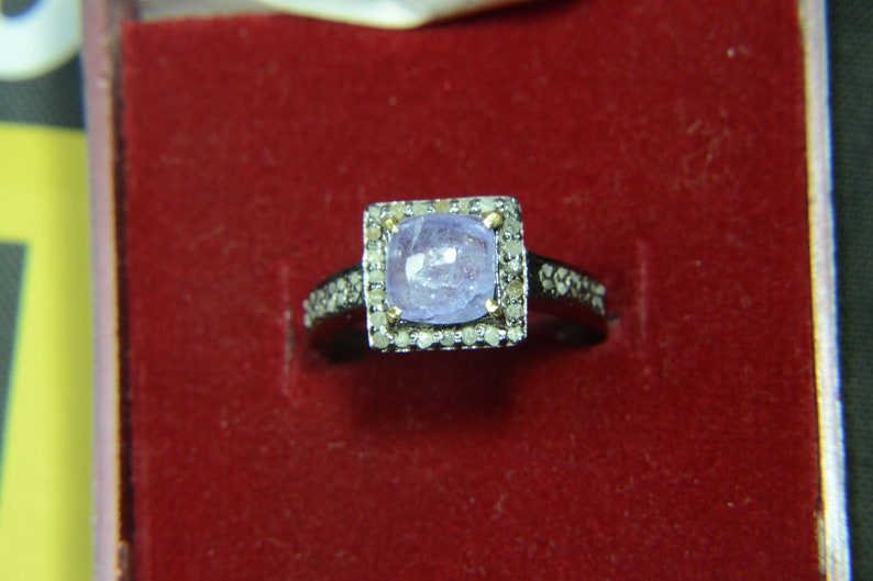50/% Sale92.5 Sterling Silver Brazilian Kynite Diamond Jewelry Genuine Original Natural Victorian
