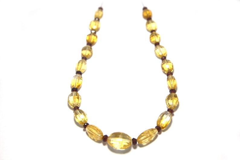 Lowest Prices and Best 100 /% Beautiful Natural and Genuine Citrine /& Garnet Roundel and Oval Faceted Beads Approx  1 Strand 8 inches Long
