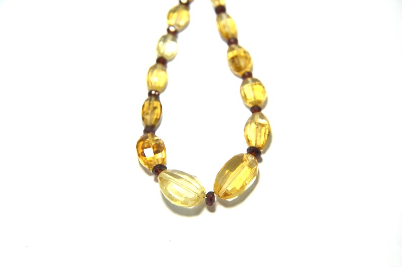 Lowest Prices and Best 100 /% Beautiful Natural and Genuine Citrine /& Garnet Roundel and Oval Faceted Beads Approx 1 Strand 8 inches Long