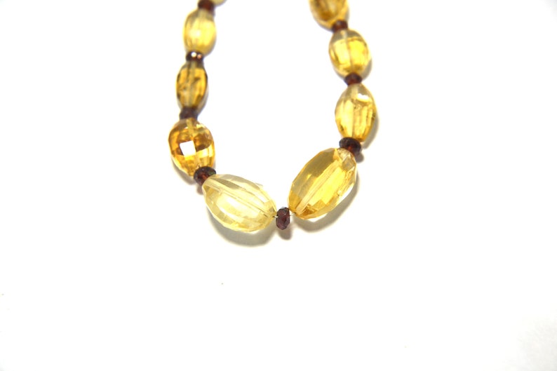 Lowest Prices and Best 100 /% Beautiful Natural and Genuine Citrine /& Garnet Roundel and Oval Faceted Beads Approx 1 Strand 8 inches Long