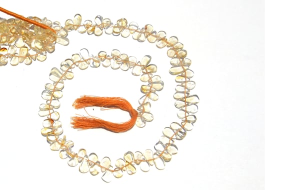 AAA Quality Beautiful Natural Citrine smooth pear beads 5-7 mm 15 inch superb quality 1 strand