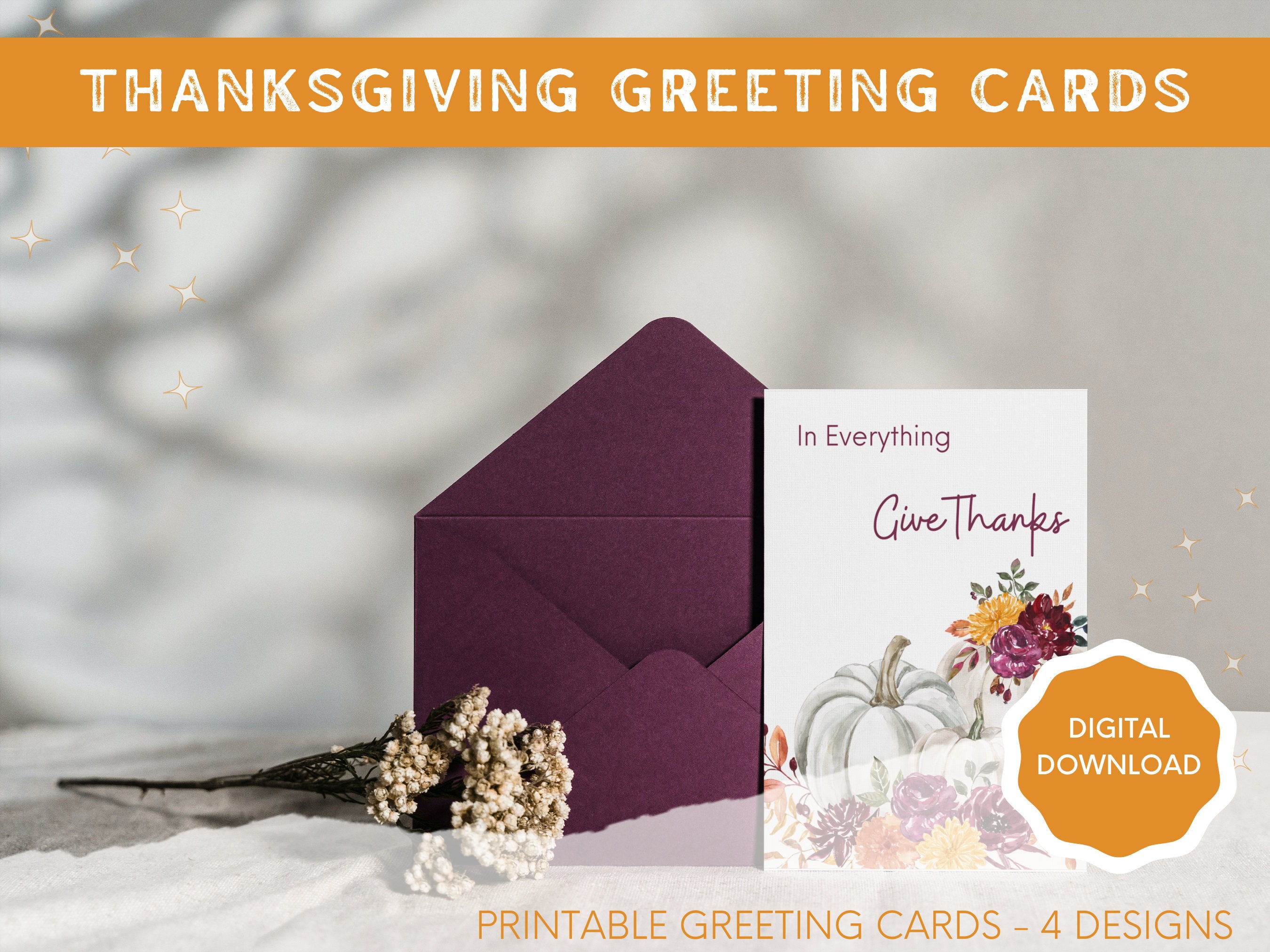 Thanksgiving Greeting Card | Printable Greeting Cards | Fall | Autumn ...