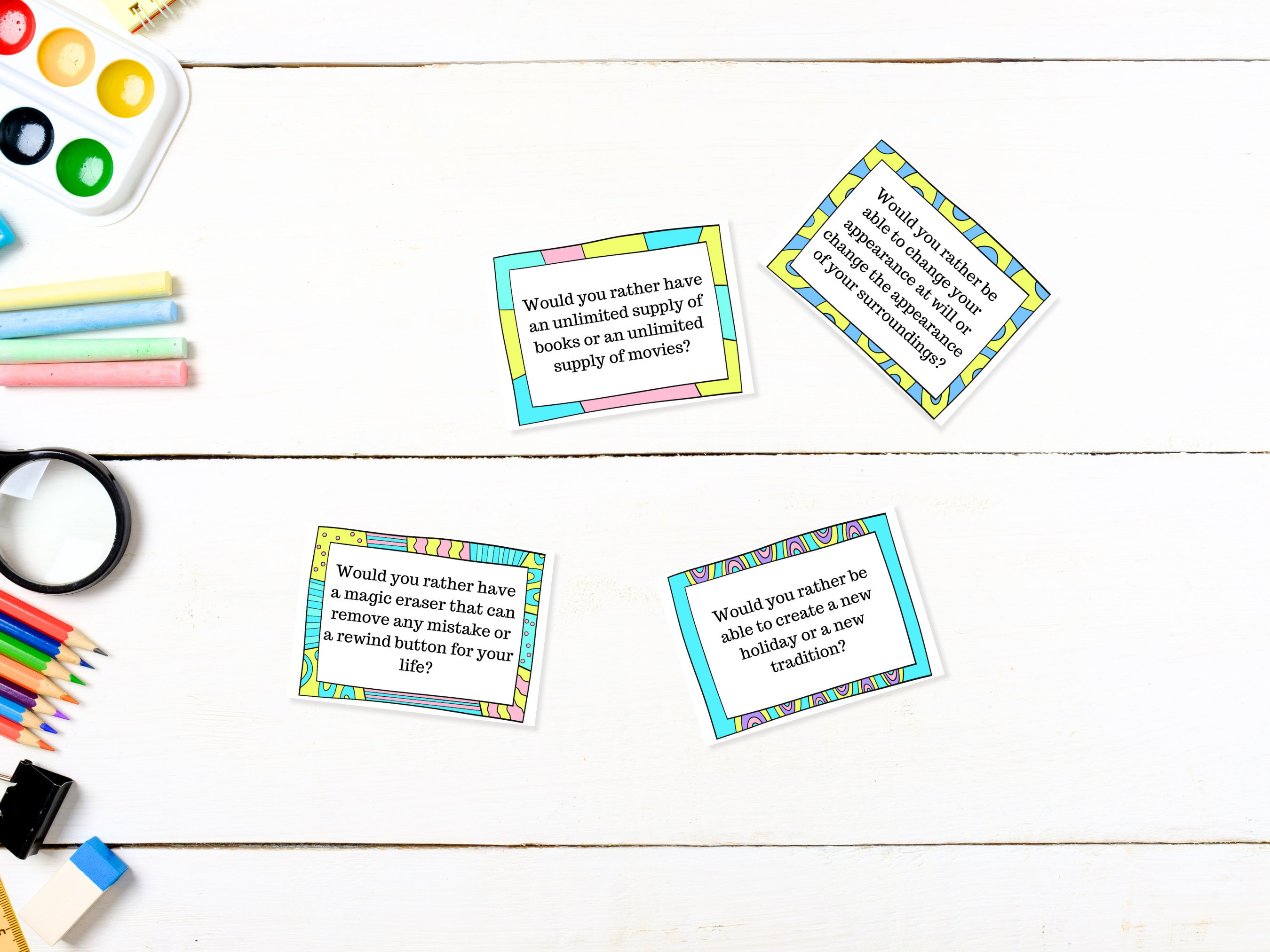 Would You Rather Printable Game for Kids, Teens, Adults, Road Trip ...