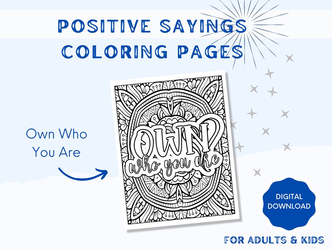 Printable Coloring Pages Quotes Coloring Book Positive Quotes Coloring ...