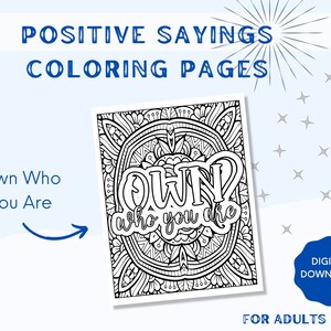 Printable Coloring Pages | Quotes Coloring Book  | Positive Quotes Coloring Pages | Coloring Pages for Adults | Coloring Pages for Kids