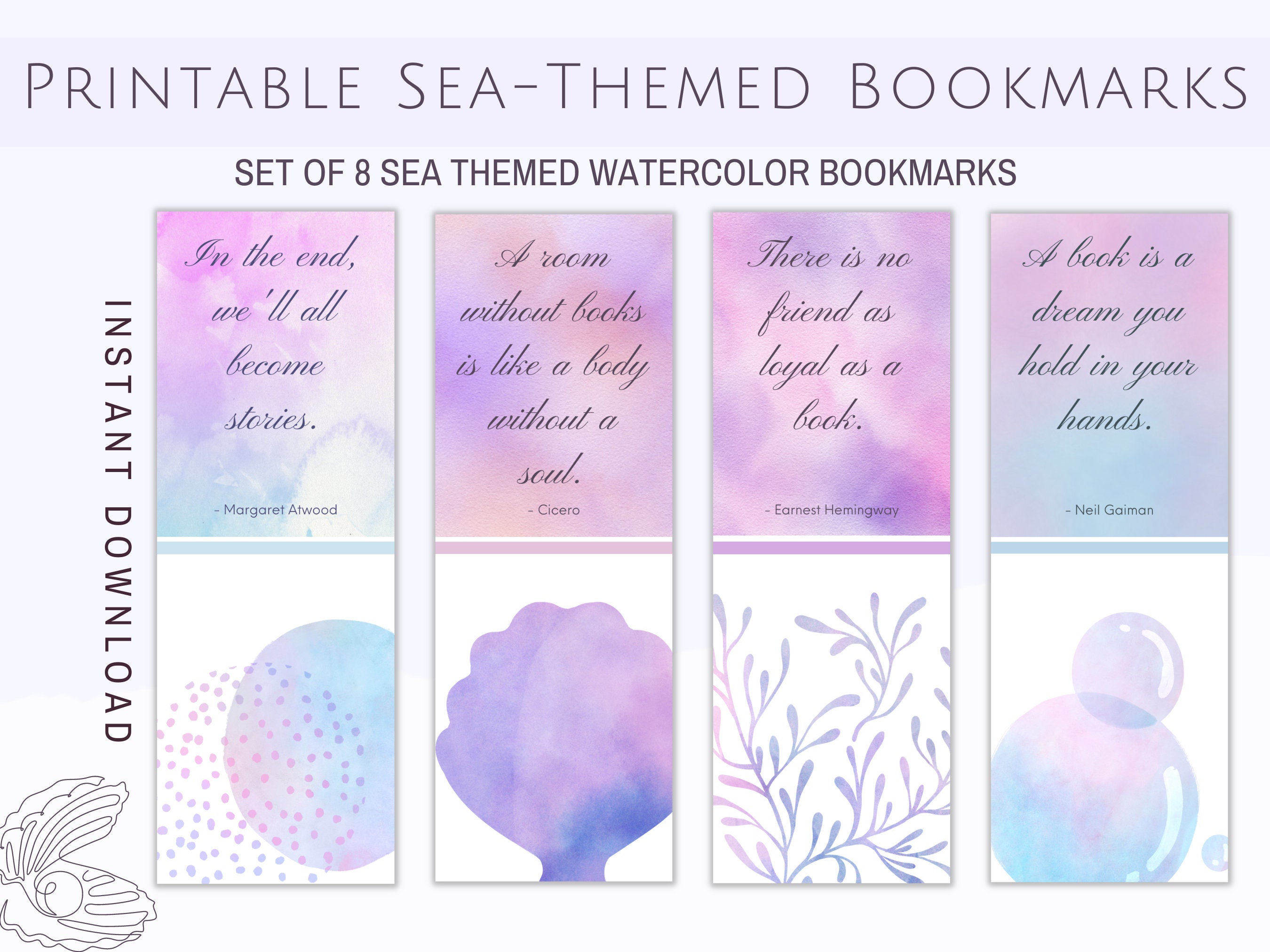 Printable Bookmarks With Inspirational Quotes | Landscapes Bookmark Set ...