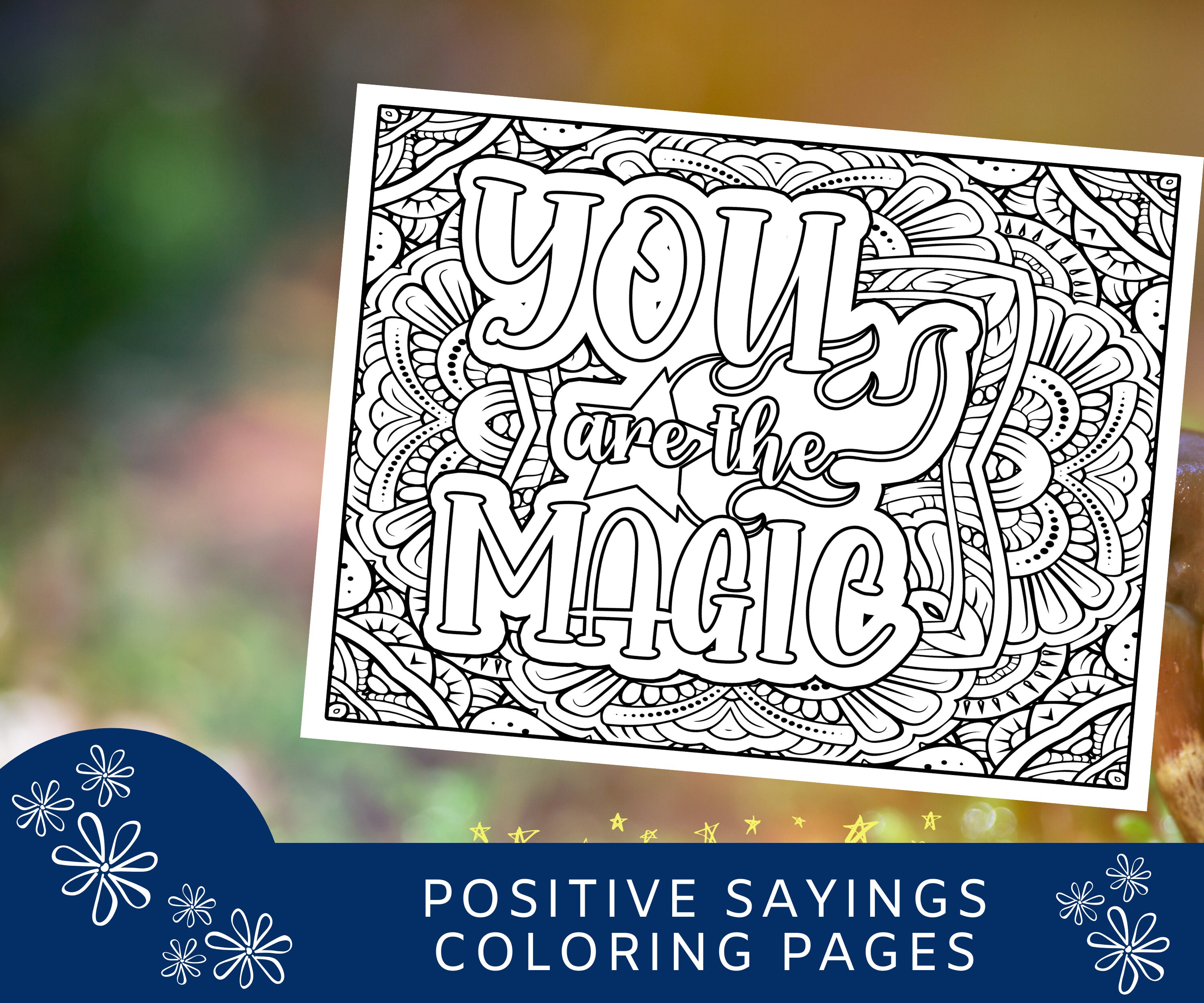 5 Printable Positive Quotes Coloring Pages Coloring Books | Etsy