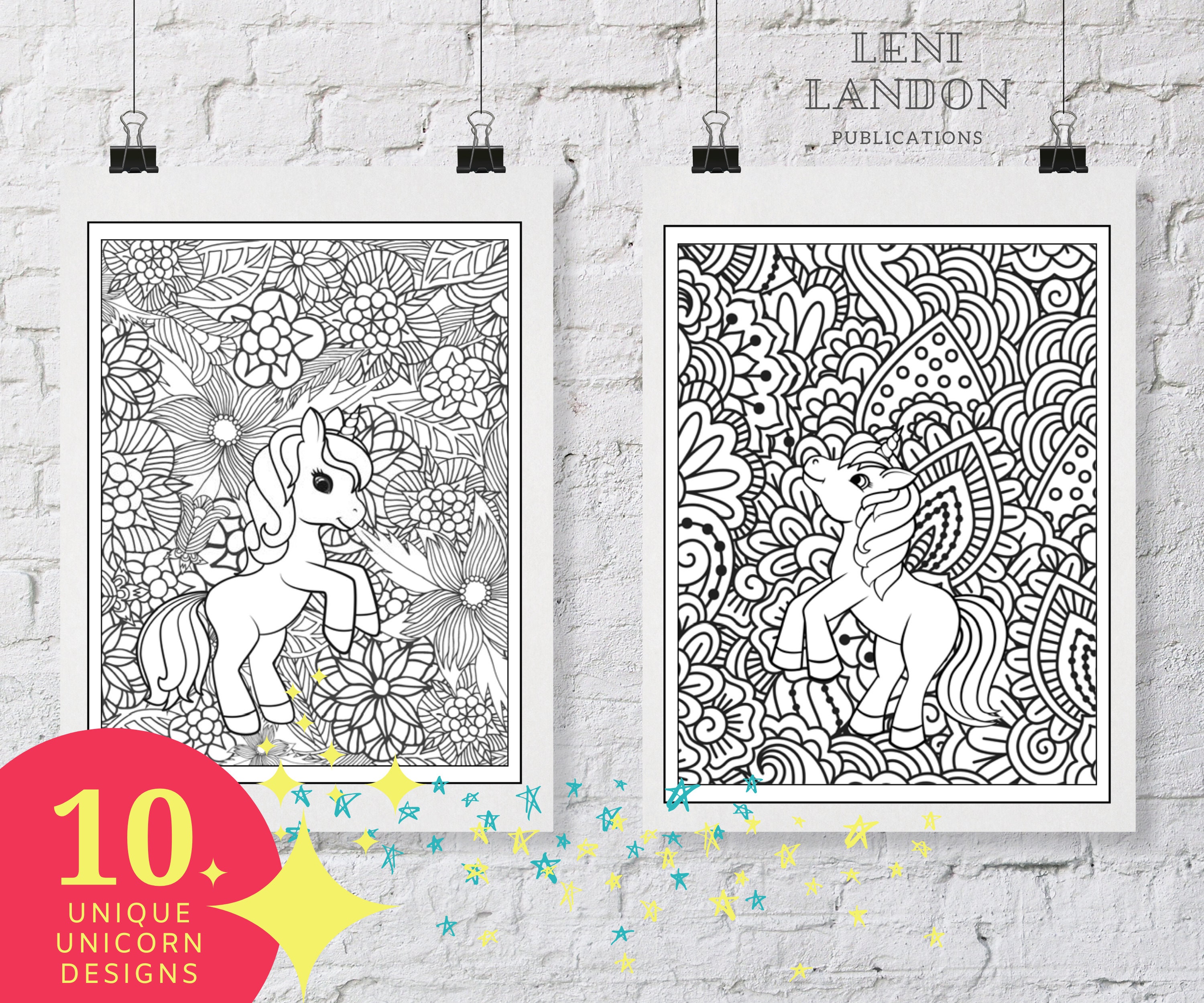 Printable Coloring Pages Adult Unicorn Coloring Pages - Etsy