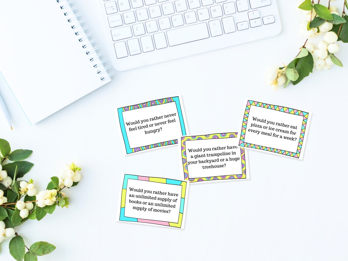 Would You Rather Printable Game for Kids, Teens, Adults, Road Trip ...