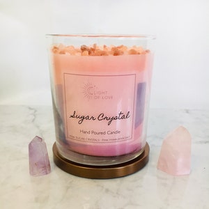 Sugar Crystals Candle | Sugary Scented Candle | Pink Scented Candle
