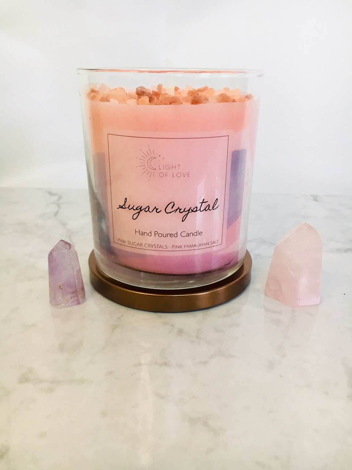 Sugar Crystals Candle Sugary Scented Candle Pink Scented Etsy