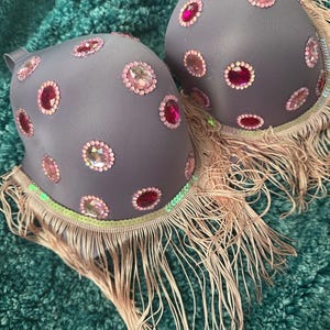 Ready To Ship- Electric Carnation Rave Bra
