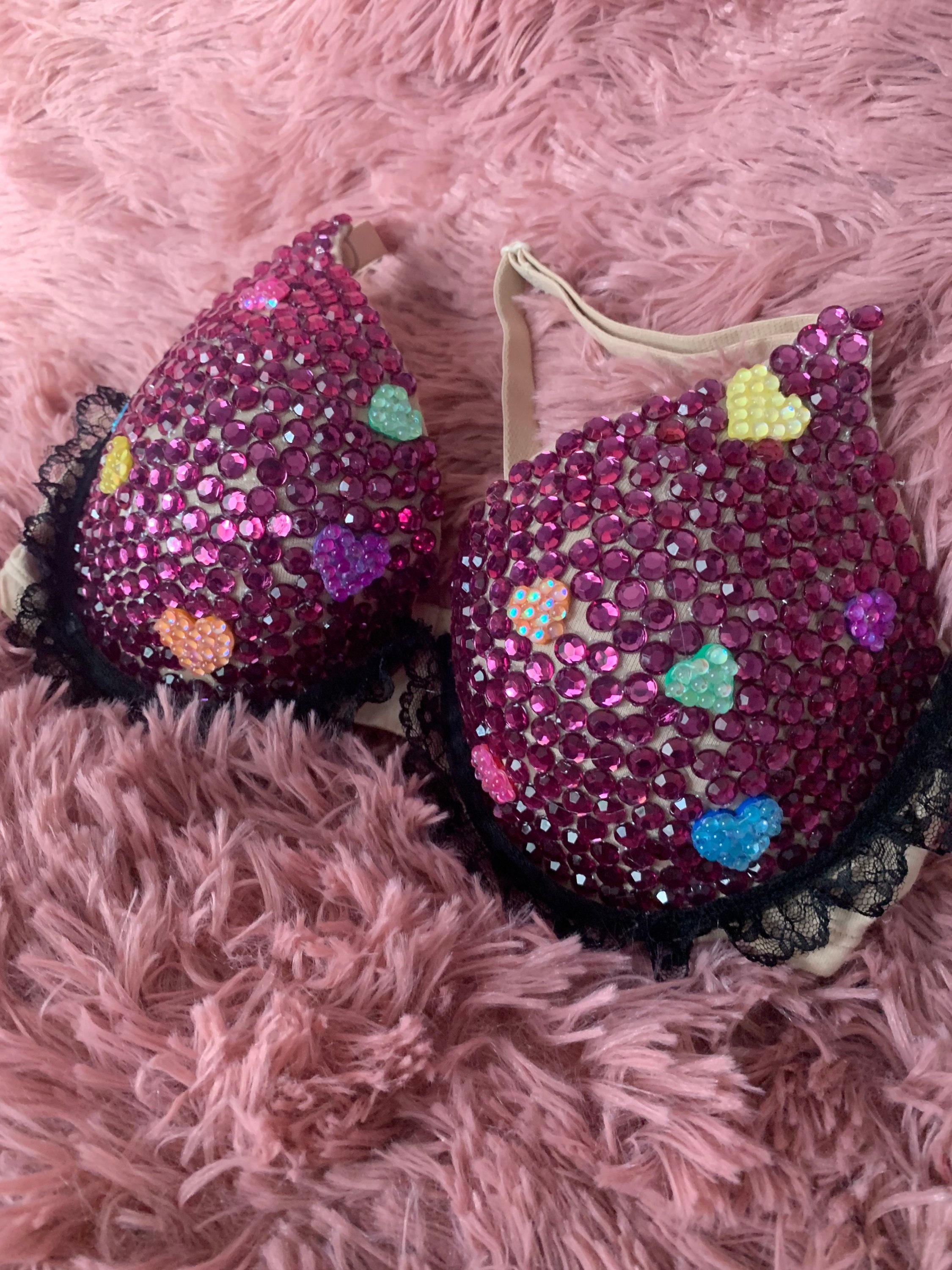 Made to Order- All The Love Rhinestone Bra