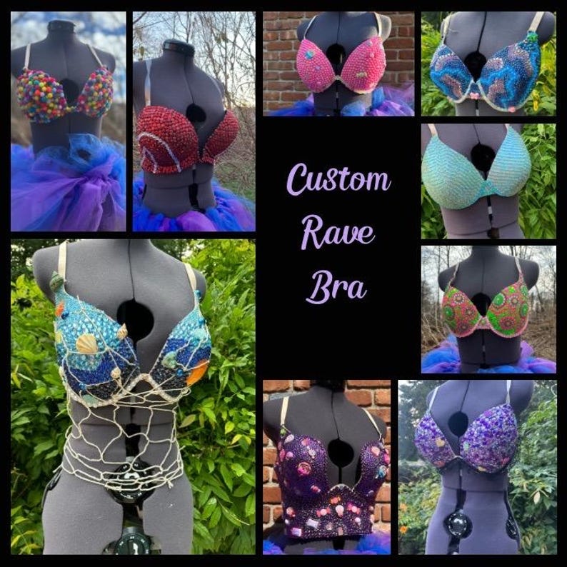 Moss Rave Bra Made to Order- Custom Rave Bra - Etsy