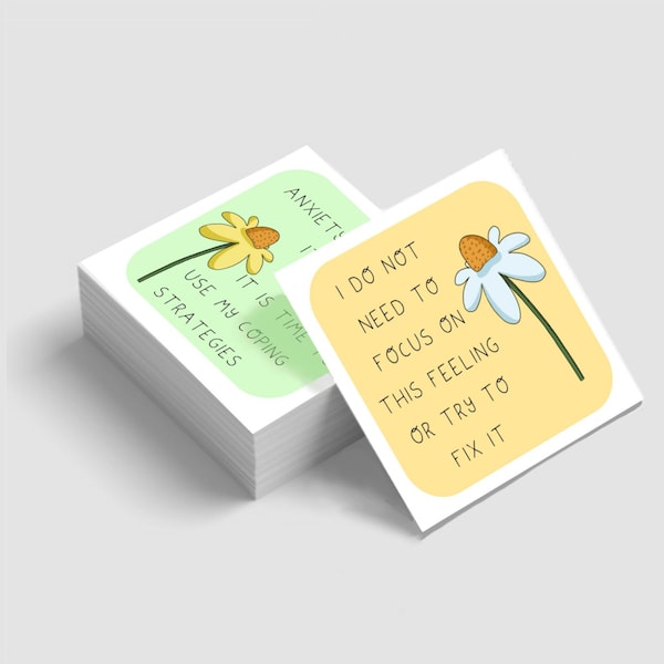 Anxiety Coping Statement Cards - Journey to Wellness digital download