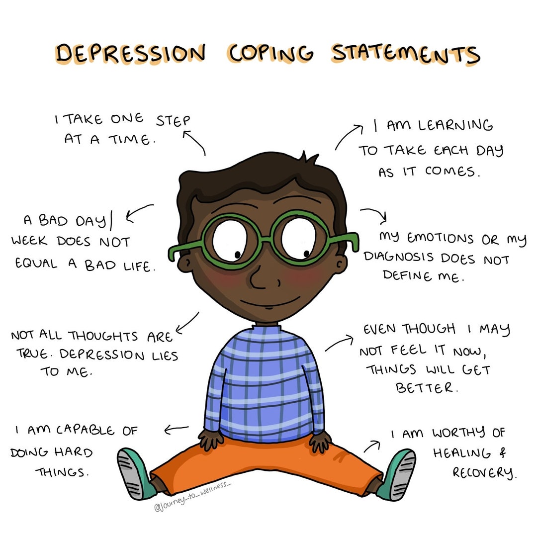 Depression Coping Statements Digital Download From Journey to Wellness