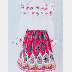 Romanian traditional costume/Romanian blouse/Romanian dance costume/Moldavian ie/Romanian traditional dress/Romanian traditional baby shower