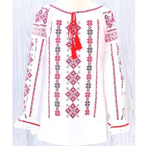 Blusa tradicional rumana / Camisa rumana / Traje moldavo / Vestido tradicional rumano / Rumania ia / Baby shower folclórico rumano