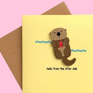 Hello From The Otter Side Greeting Card: Otter Pun