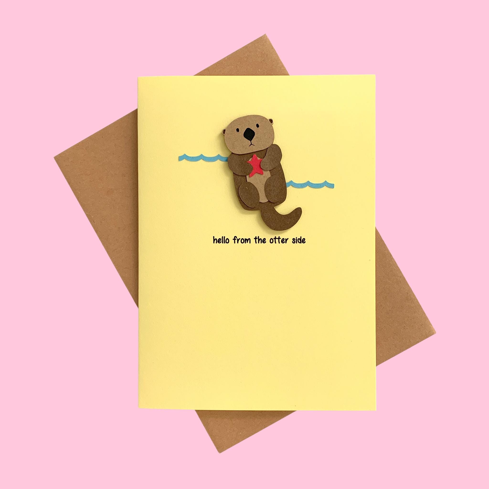 Hello From the Otter Side Greeting Card: Otter Pun - Etsy Sweden
