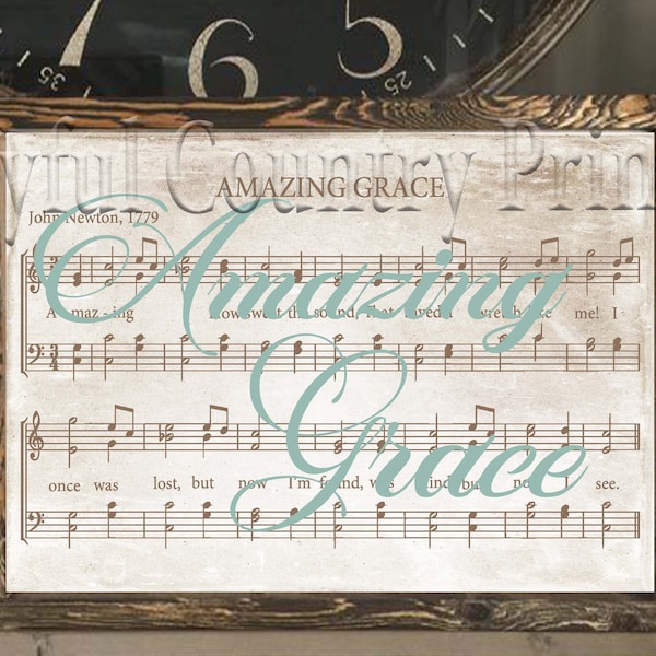 Amazing Grace Printable Sheet Music Etsy