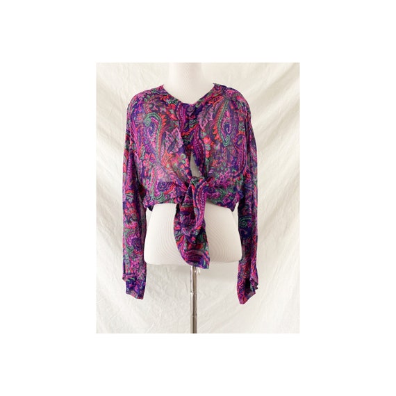 1980’s Paisley Print Blouse by Adini