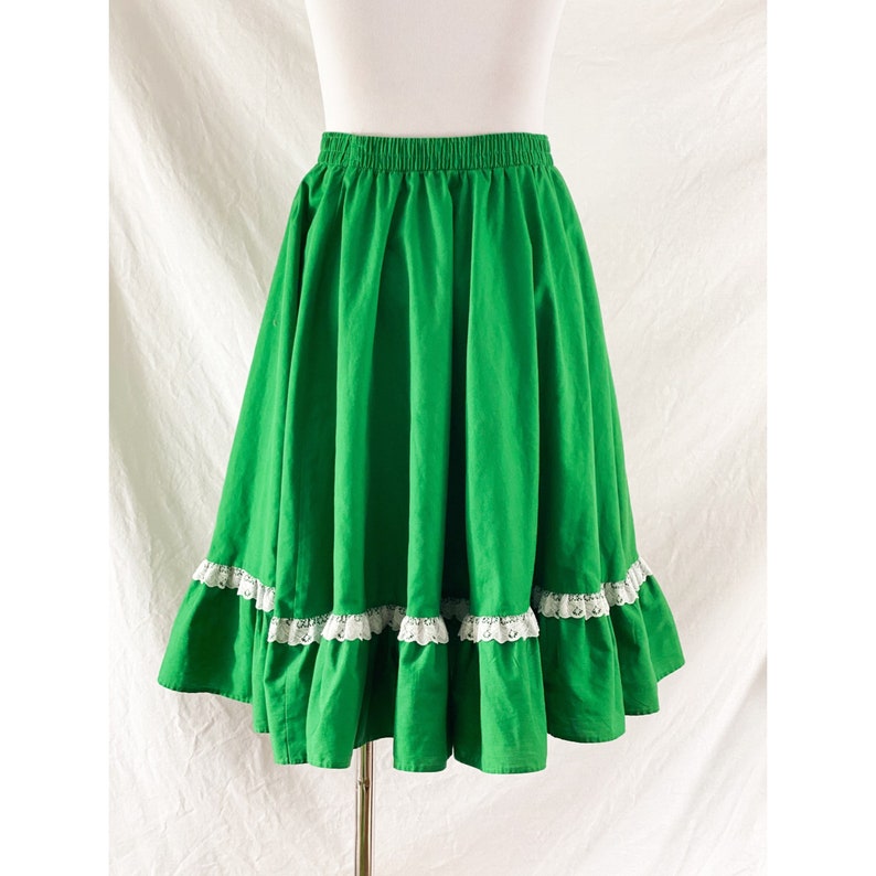 1960\u2019s Green Rodeo Skirt by Partner Please Malco Modes