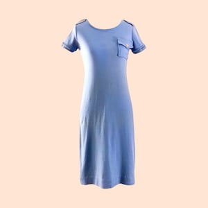 1970’s Blue Pocket T-shirt Dress by Leslie J