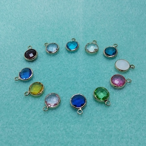 Add-On Birthstone Austrian Crystal 14K Gold Plated Charm Pendant (Add to Any Chain Necklace or Bracelet)