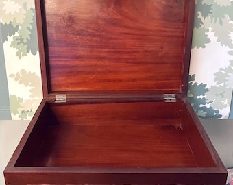 Vintage mahogany hand-carved “Haiti” dresser/storage box
