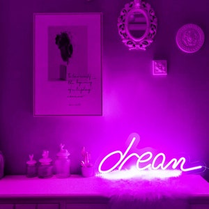 Dream Neon Sign Bedroom Flex Led Neon Light Sign Room Wall Decor Neon Lights Custom Neon Sign Party Wall Art Interior Design Led Sign
