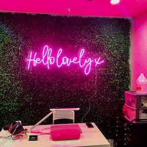 Hello Lovely X Custom Neon Sign Home Decor Neon Led Art Neon Light Sign for Wall Led Lights Neon Sign Bedroom Wall Art Light Up Sign