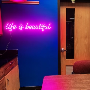 Life Is Beautiful Wall Art Neon Sign Flex Neon Led Custom Neon Sign Camera da letto Neon Light Sign per Room Wall Decor Light up Sign Home Decor