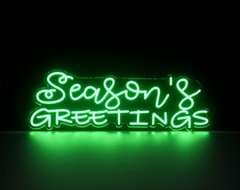 Season's Greetings Christmas LED Neon Home Decor, Wall Decor Light, Custom LED Neon Sign, Christmas gift