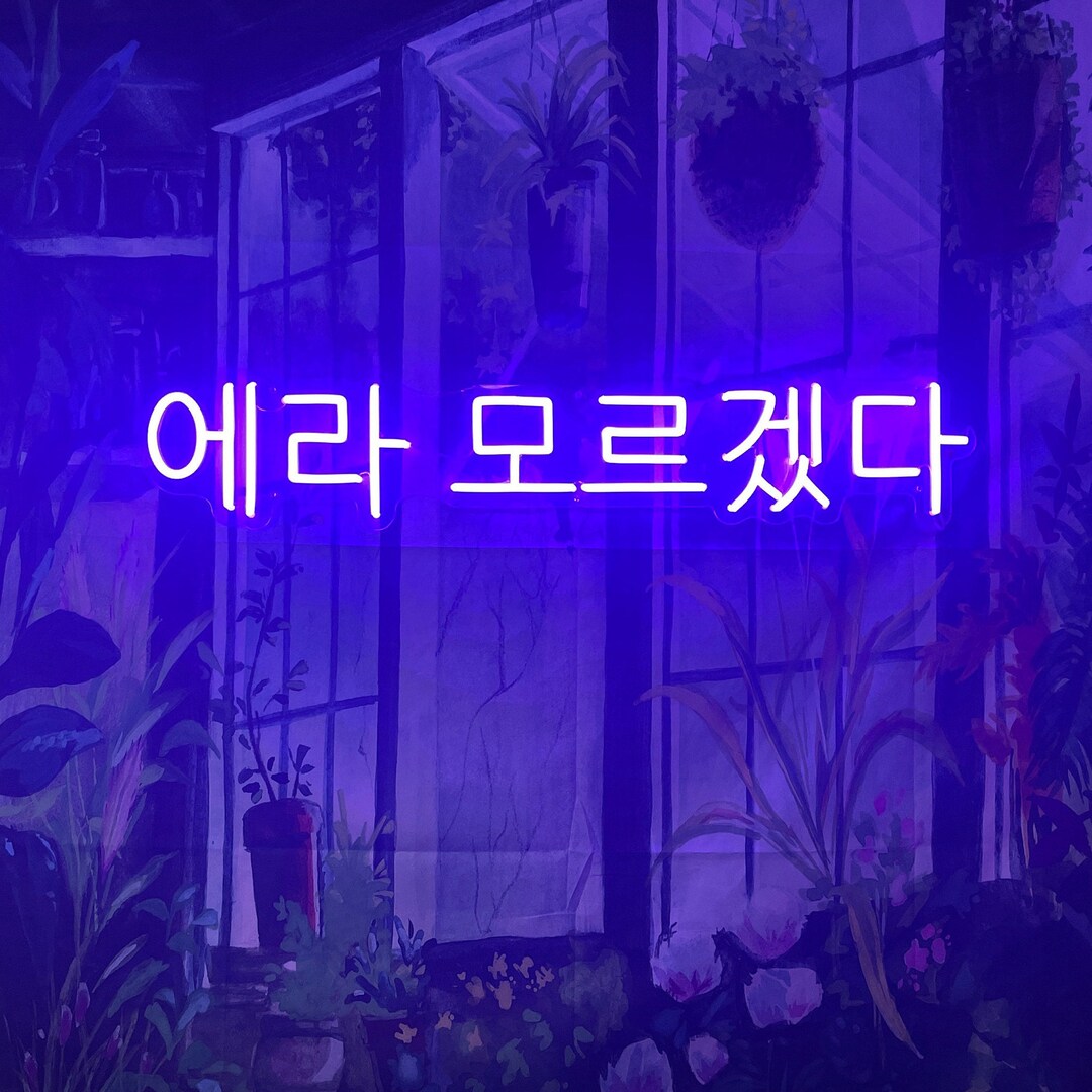 Custom Korean Neon Sign Korean Hieroglyphic Neon Sign Korean Home