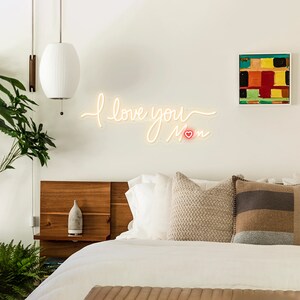I Love You Mom Neon Sign Custom Mother&#39;s Day Gift Neon Sign Personalized Gift Home Decor Neon Light