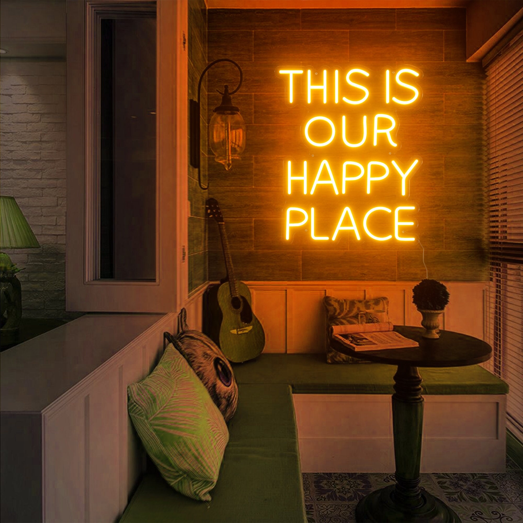 This is Our Happy Place Sign Flex Neon LED Sign Bedroom Living Etsy UK