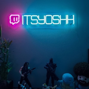 Custom Twitch Username Neon Sign Gamer Tag Led Neon Sign Personalized Gift for Gamers Twitch Sign Game Room Decor Gaming Wall Decor Light