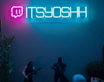 Custom Twitch Username Neon Sign: Gamer Room Decor Light