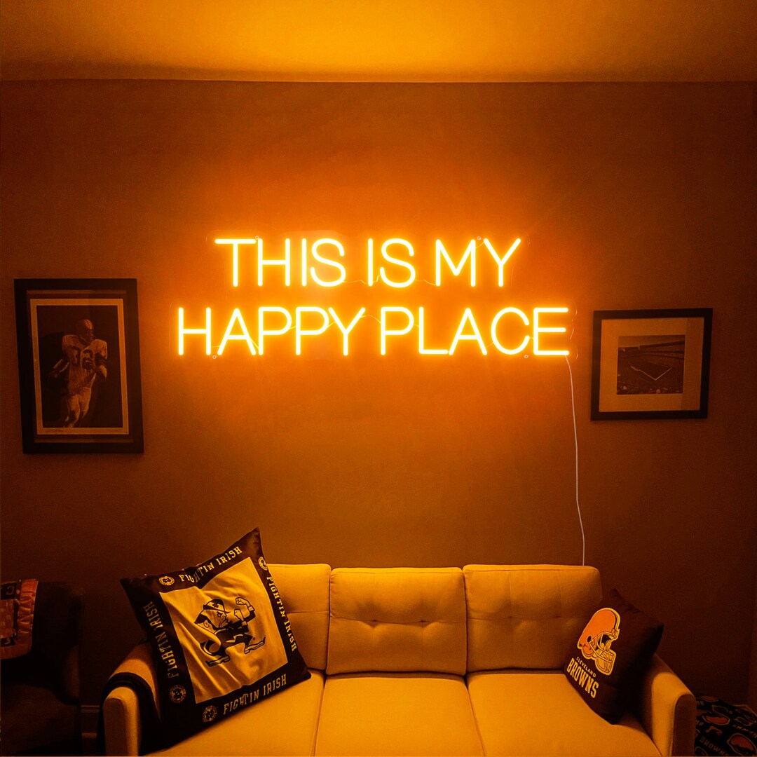 This is My Happy Place Neon Sign Bedroom Living Room Home Decor Office