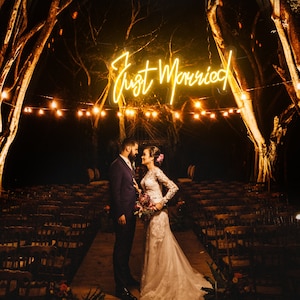 Just Married Neon LED Sign Wedding Bride Party Decor Wedding Neon Light up Sign Neon Wall Lights Neon Letters Glow Sign Just Married Gifts