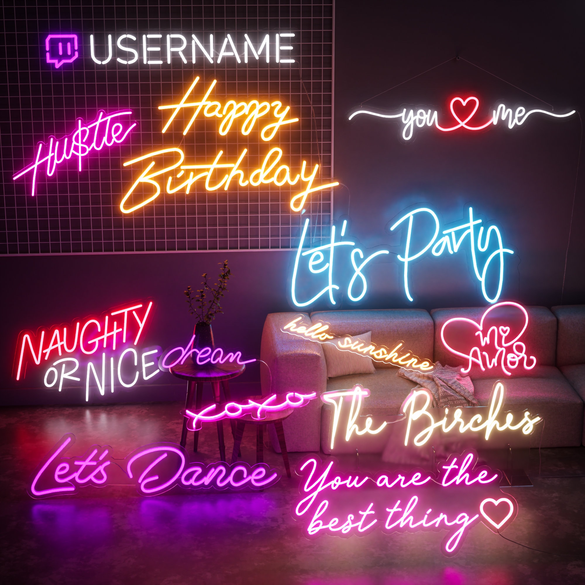 SCRITTE NEON LED FLEX, PERSONALIZZA LA TUA SCRITTA/LOGO. VARIE MISURE E  COLORAZIONI. (12 V - IP65 - >20.000 ore di esercizio), By Laserizzo